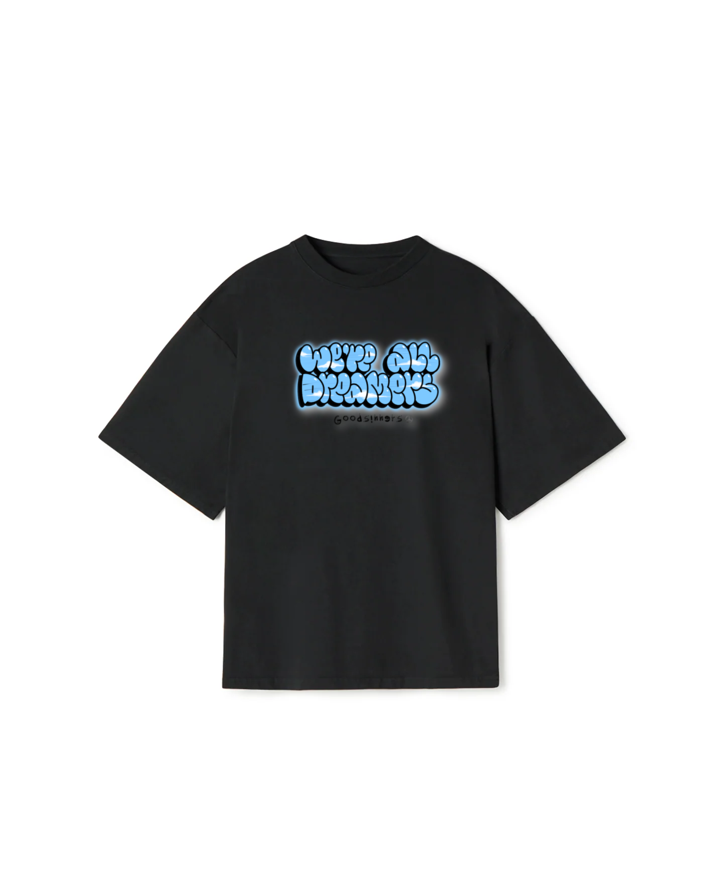 A Goodsinners We're All Dreamers Puff Print T- Black