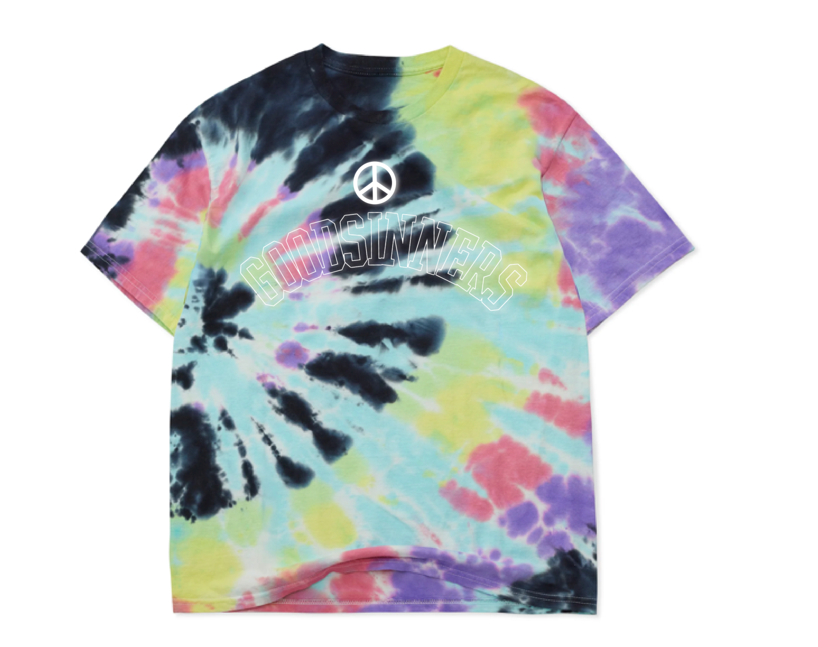 A Goodsinners College Hand Dye Peace Logo Tee
