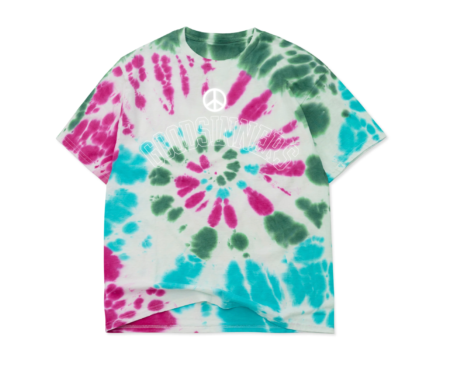 A Goodsinners College Hand Dye Peace Logo Tee