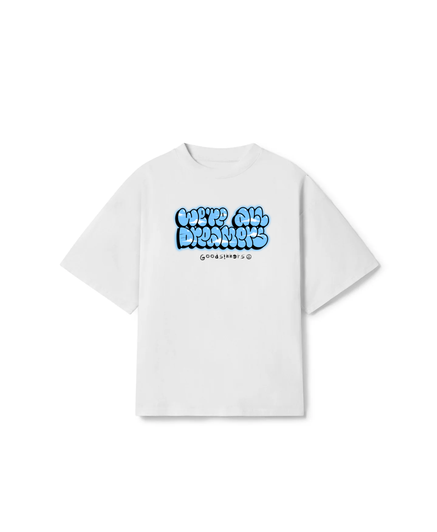A Goodsinners We're All Dreamers Puff Print T- White